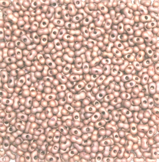 Matte Rose Gold Matsuno Peanut Beads 2 x 4mm - 23gm/tb (P4009) (approx 700 beads)