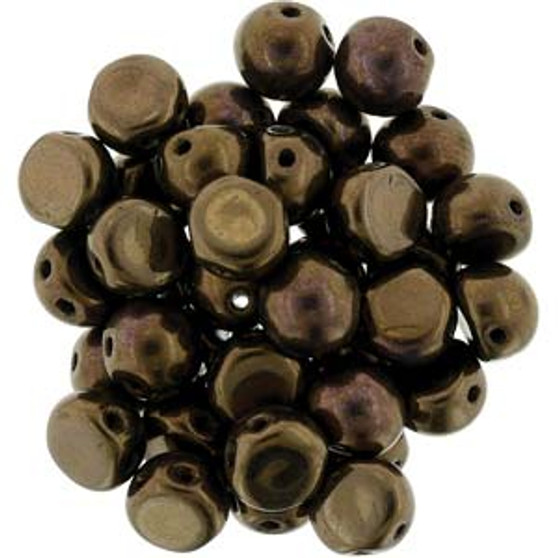 LAST STOCK: Czechmates Cabochon 7mm (2 hole) Dk Bronze - 10gm bag (approx 25)