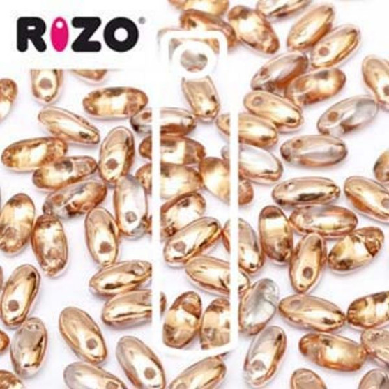 RZ256-00030-27101 Preciosa Czech Rizo Beads 2.5mm x 6mm - 22gms - Capri Gold