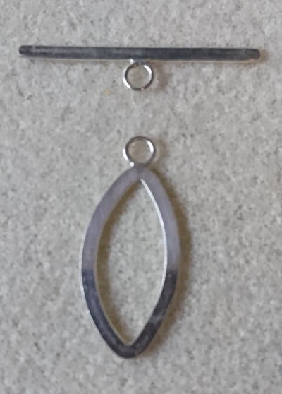 Sterling Silver Toggle Clasp: Toggle 26x12mm, Bar: 30x3mm