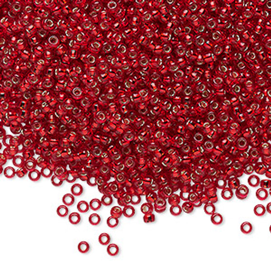 11-11 - 11/0 - Miyuki - Transparent Silver Lined Ruby Red - 250gms - Glass Round Seed Bead