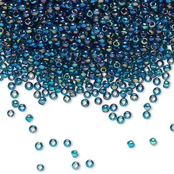 TR-11-167DB - 11/0 - TOHO BEADS® - Transparent Rainbow Teal - 7.5gms - Glass Round Seed Beads