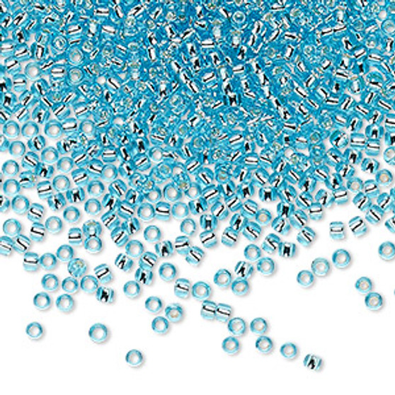 TR-11-23 - 11/0 - TOHO BEADS® - Silver-Lined Transparent Aquamarine - 7.5gms - Glass Round Seed Beads