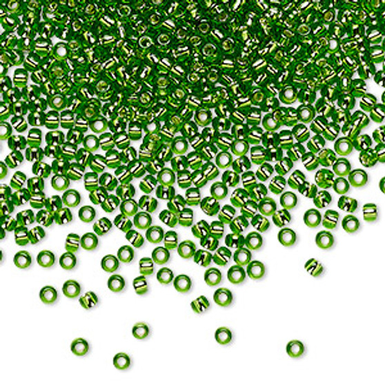 TR-11-27 - 11/0 - TOHO BEADS® - Silver-Lined Translucent Peridot - 7.5gms - Glass Round Seed Beads