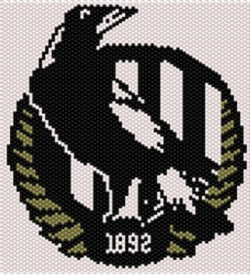Peyote Bead Colllingwood Football Club Logo Pattern Download