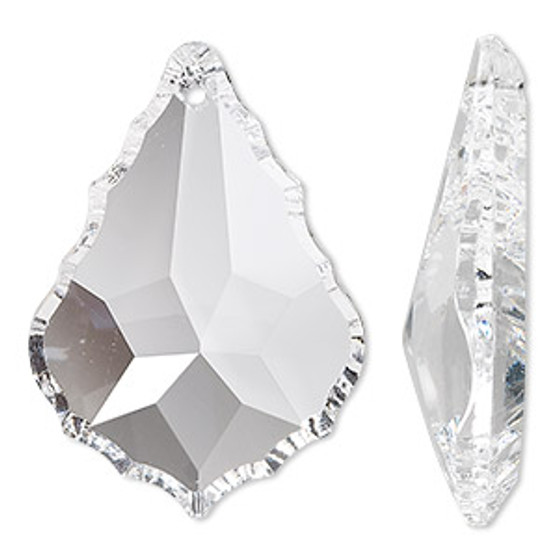 Suncatcher, Asfour Crystal, crystal clear, 37x26mm faceted baroque. Sold per pkg of 48