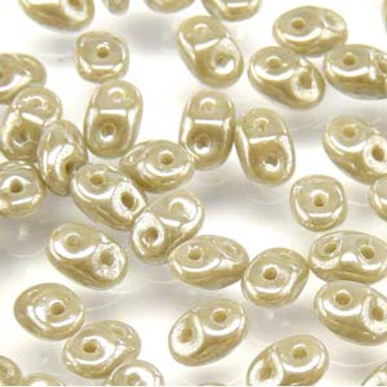 Last Stock: Super Duo Beads 2.5*5mm 20gm bag - Op Grey White Lustre - 543020-14400