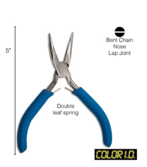 Color I.D - 5" Colour coded Bent Chain Nose Pliers