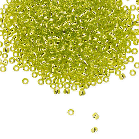 TR-11-24 - 11/0 - TOHO BEADS® - Transparent Silver-Lined Lime Green - 7.5gms - Glass Round Seed Beads