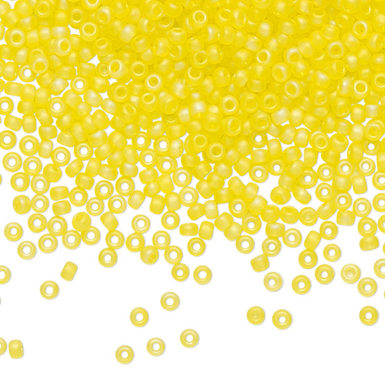 TR-11-175F - 11/0 - TOHO BEADS® - Translucent Frosted Rainbow Lemon - 7.5gms - Glass Round Seed Beads