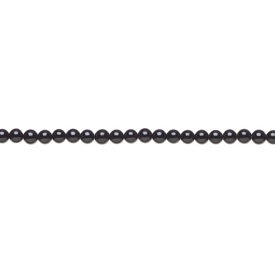 Bead, black onyx (dyed), 2mm round, A- grade, Mohs hardness 6-1/2 to 7. Sold per 15-1/2" to 16" strand.