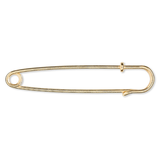 Kilt pin, gold-finished brass, 3 inches. Sold per pkg of 10.