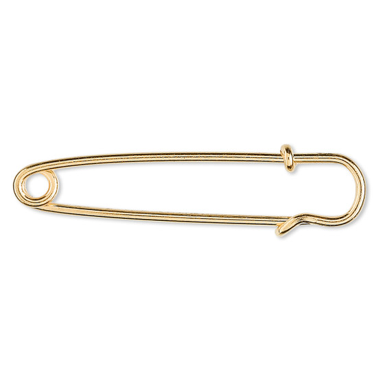 Kilt pin, gold-plated steel, 2 inches. Sold per pkg of 10.