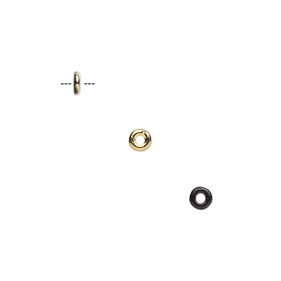 23980-26441 - 4mm - Czech - Jet Bronze Gold - 100pk - Glass Ring
