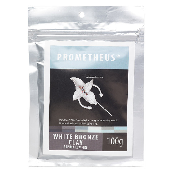 Prometheus® white bronze clay, rapid and low fire. Sold per 100-gram pkg.