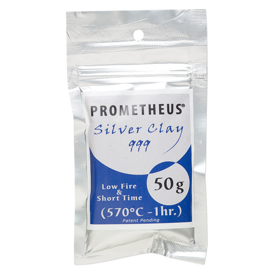 Prometheus® fine silver clay, low fire and short time. Sold per 50-gram pkg.