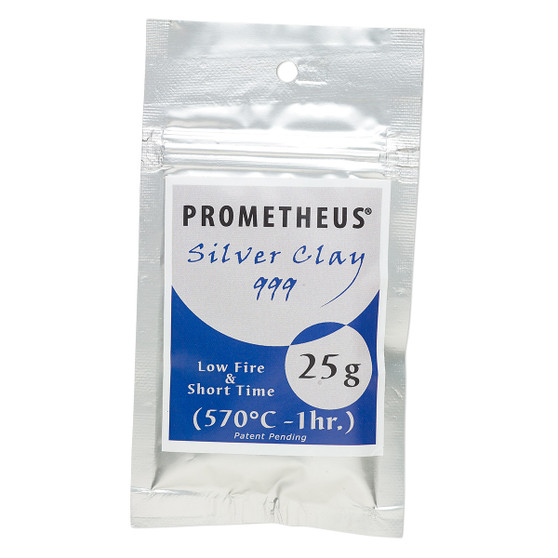 Prometheus® fine silver clay, low fire and short time. Sold per 25-gram pkg.