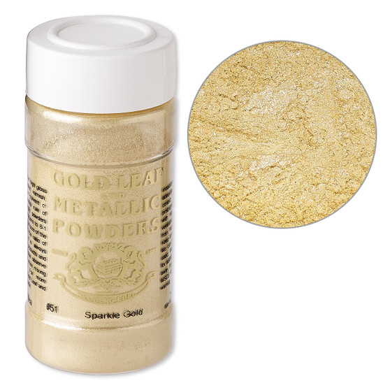 Mica powder, Gold Leaf & Metallic Powders, sparkle gold. Sold per 1-ounce jar.