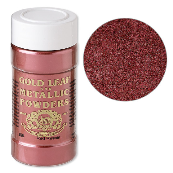 Mica powder, Gold Leaf & Metallic Powders, red russet. Sold per 1-ounce jar.