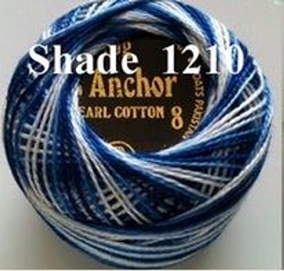 Anchor Pearl Crochet Cotton Size 8 - 10gm Ball - Variegated (1210)