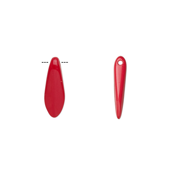 5824 - 15.5 x 5mm - Czech - Opaque Red - 1 Strand (Approx 140 beads) - Top Drilled Glass Daggers