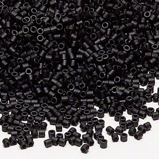 DBL-0310 - 8/0 - Miyuki - Op Matte Black - 7.5gms (approx 220 Beads) - Glass Delica Beads - Cylinder