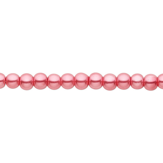 4mm - Celestial Crystal® - Bright Pink - 2 Strands - Round Glass Pearl