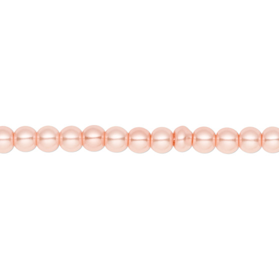 4mm - Celestial Crystal® - Peach - 2 Strands - Round Glass Pearl