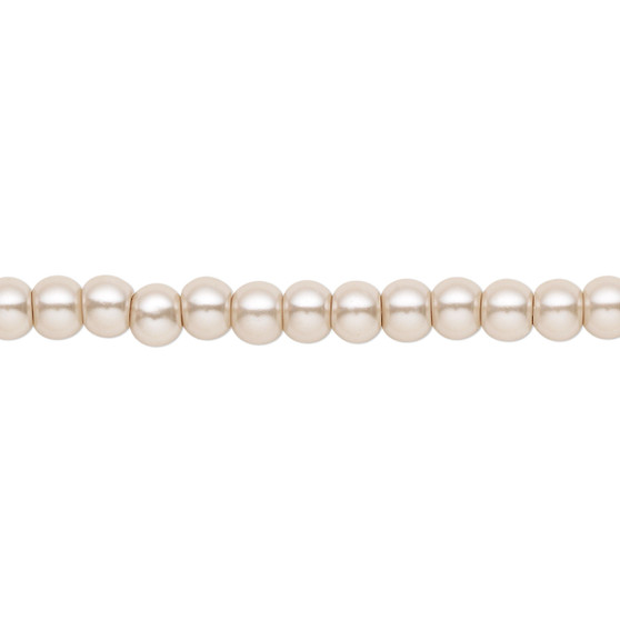 4mm - Celestial Crystal® - Beige - 2 Strands - Round Glass Pearl