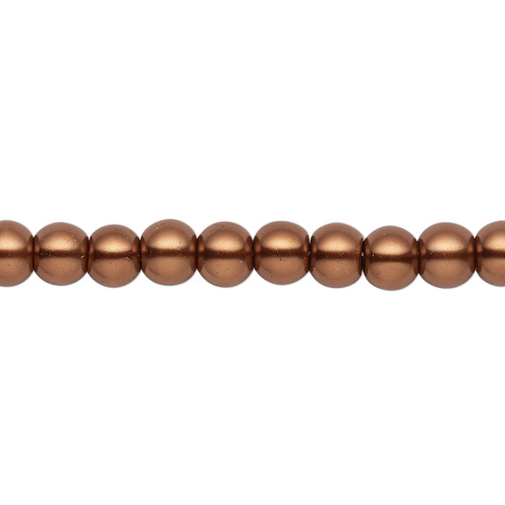 6mm - Celestial Crystal® - Antique Copper - 2 Strands - Round Glass Pearl