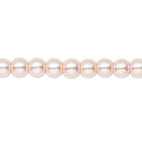 6mm - Celestial Crystal® - Medium Pink - 2 Strands - Round Glass Pearl