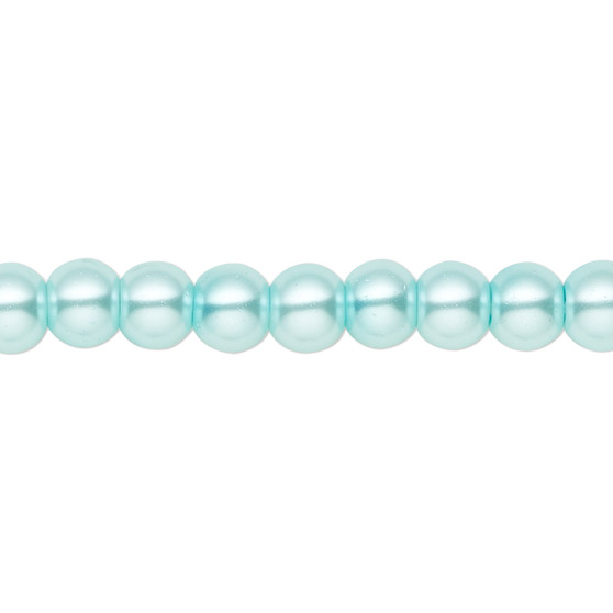 6mm - Celestial Crystal® - Aqua Blue - 2 Strands - Round Glass Pearl