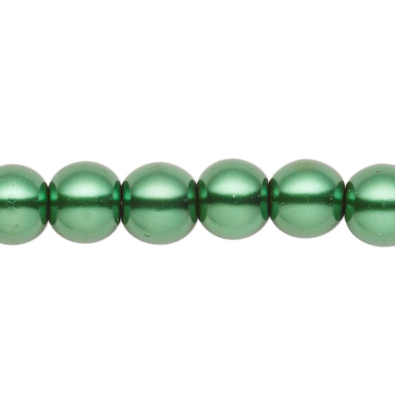 8mm - Celestial Crystal® - Forrest Green - 2 Strands - Round Glass Pearl