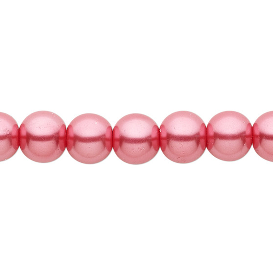 8mm - Celestial Crystal® - Bright Pink - 2 Strands - Round Glass Pearl