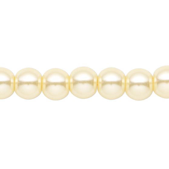 8mm - Celestial Crystal® - Light Yellow - 2 Strands - Round Glass Pearl