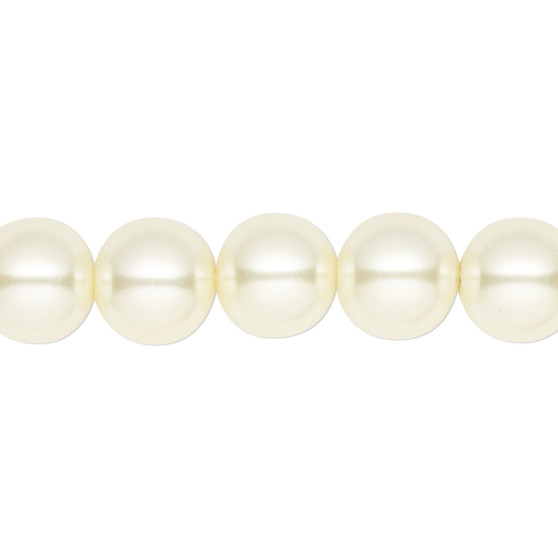 10mm - Celestial Crystal® - Ivory - 2 Strands - Round Glass Pearl