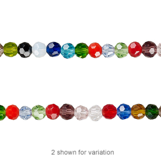 4mm - Celestial Crystal® - Mixed Colour  - 1 Strand (approx. 100 Pack)  - 32 Facet Round