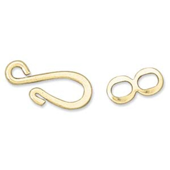 16x6.5mm - Gold Plated - 10 pack -  Hook & Eye Clasp Set