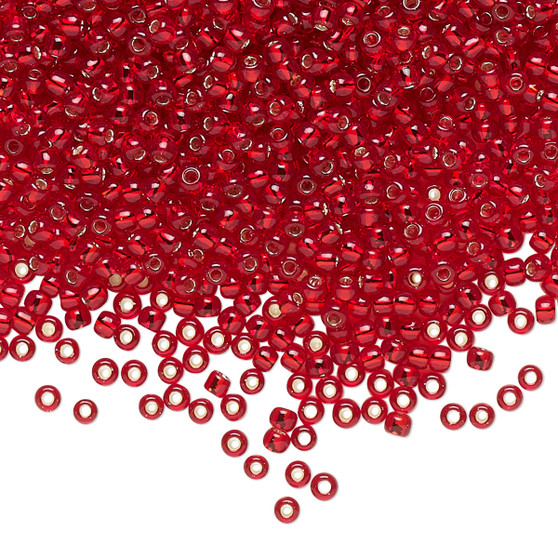 TR-11-25C - 11/0 - TOHO BEADS® -  Silver-Lined Transparent Ruby - 50gms - Glass Round Seed Beads