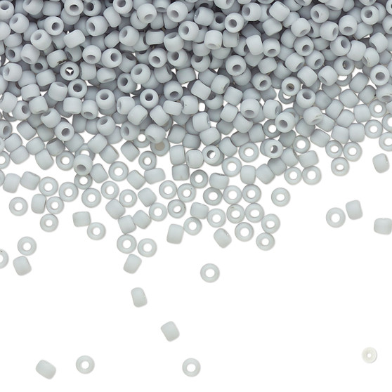 TR-11-53F - 11/0 - TOHO BEADS® -  Opaque Frosted Grey - 50gms - Glass Round Seed Beads