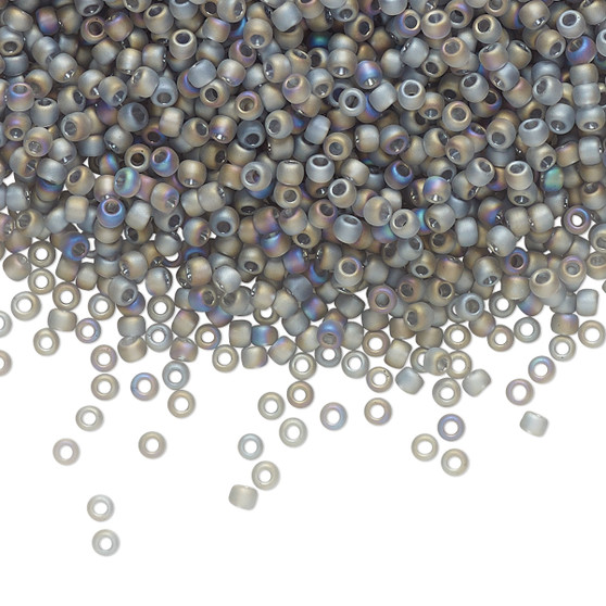 TR-11-176BF - 11/0 - TOHO BEADS® -  Transparent Frosted Rainbow Grey - 50gms - Glass Round Seed Beads