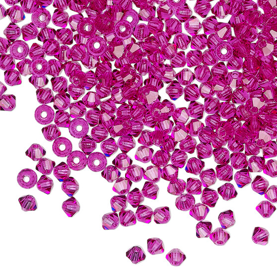 3mm - Preciosa Czech - Fuschia - 48 pk - Faceted Bicone Crystal