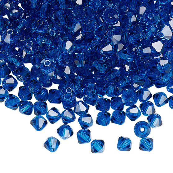 4mm - Preciosa Czech - Capri Blue - 48pk - Faceted Bicone Crystal