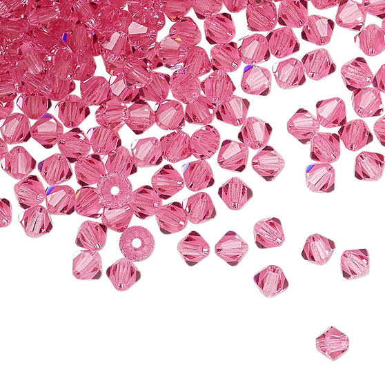 4mm - Preciosa Czech - Rose - 48pk - Faceted Bicone Crystal