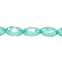 12x7mm - Czech - Pearlized Ocean Blue - Strand (approx 30 beads) - Pressed Glass Twisted Oval