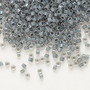 DB0081 - 11/0 - Miyuki Delica - Translucent Grey-lined Luster Crystal Clear - 50gms - Cylinder Seed Beads