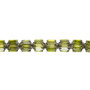6mm - Preciosa Czech - Olive & Metallic Silver - 15.5" Strand (Approx 65 beads) - Round Cathedral Glass Beads