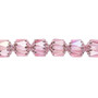 8mm - Preciosa Czech - Hot Pink Apollo AB - 15.5" Strand (Approx 50 beads) - Round Cathedral Glass Beads