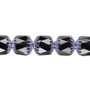 10mm - Preciosa Czech - Opaque Jet & Metallic Purple - 15.5" Strand (Approx 40 beads) - Round Cathedral Glass Beads