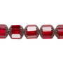 10mm - Preciosa Czech - Red & Metallic Red - 15.5" Strand (Approx 40 beads) - Round Cathedral Glass Beads